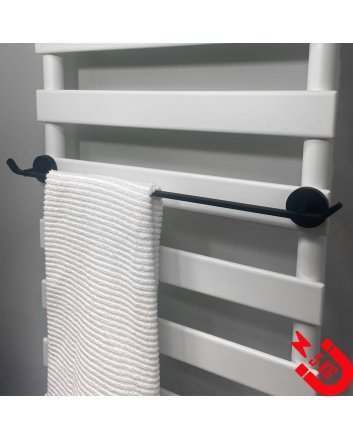 BSXL Magneet-Line Schwarz – Magnetischer Handtuchhalter 385 mm