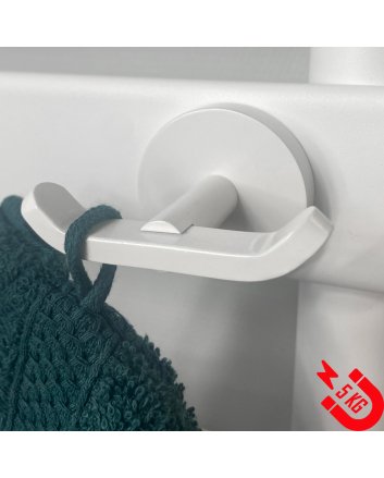 BSXL Magneet-Line Weiß – Magnetischer Handtuchhaken doppelt