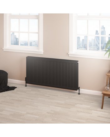400x1400 T11 - 1142 watt | Mattschwarz | Eco 4 | Kompaktheizkörper (C-Profil Heizkörper)