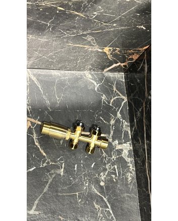 Goldenes Heizkörper-Anschlussset, gerade, für Heizkörper mit unterem Anschluss, für 16 mm Rohr