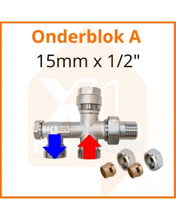 Einrohrventil A 15mm x 1/2''