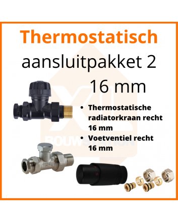 Eco 4 Schwarzes Thermostat-M30-Anschlussset 2 für 16 mm Rohr
