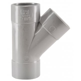 T-Stück 3 x Muffe 32 mm 45 Grad PVC