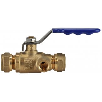 Riko Kiwa Kugel-Absperrhahn 22 mm x 22 mm Klemm mit Entleerung