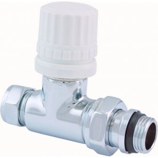 Luxus Thermostatventil vorbereitet 1/2" x 15 mm (M22) Klemm, gerade, Chrom