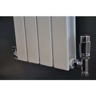 Wiesbaden Luxuriöses Thermostat-Anschlussset für Heizkörper, winklig, Chrom