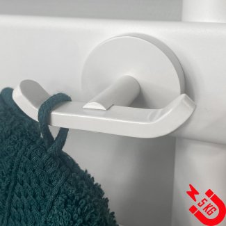 BSXL Magneet-Line Weiß – Magnetischer Handtuchhaken doppelt