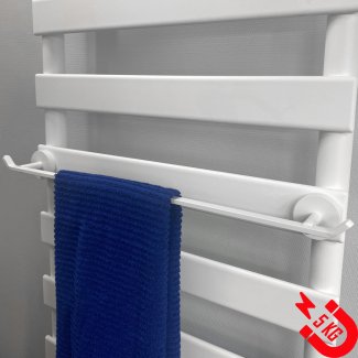 BSXL Magneet-Line Weiß – Magnetischer Handtuchhalter 385 mm