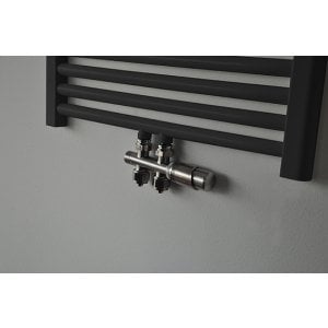 Riko Thermostat-Unterblock-Set, gerade, Gebürsteter Stahl