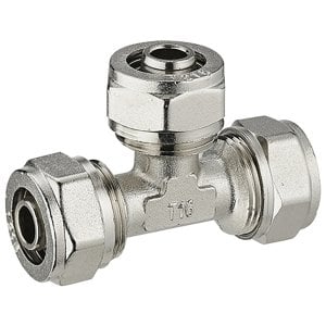 HS Schraubfitting T-Stück für Alu-Mehrschicht-Verbundrohr | 20 x 20 x 20