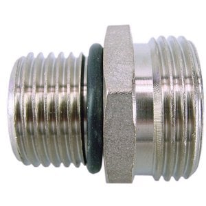 Rd-901 Nippel 1/2" Außengewinde lang x 3/4" Eurokonus + O-Ring, vernickelt