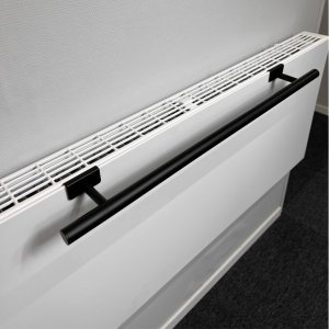 BSXL Handtuchhalter 500 mm für Heizkörper – Obenbefestigung Schwarz