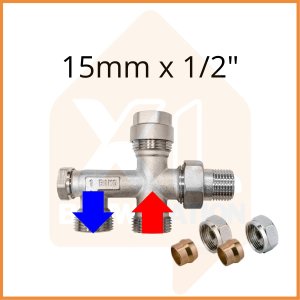 Einrohrventil A 15mm x 1/2''