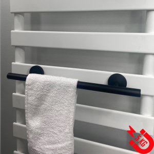 BSXL Magnetisches 400 mm Handtuchregal für Heizkörper – Schwarz