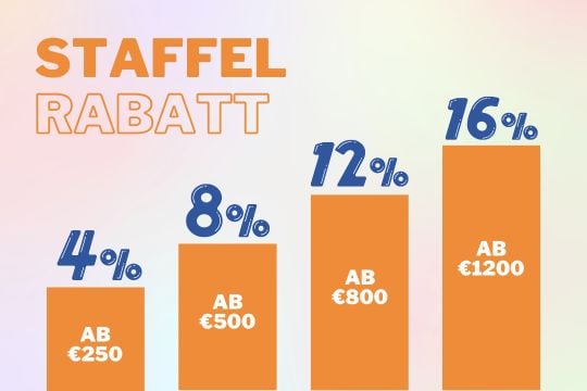 Staffelrabatt – Spare mehr im August